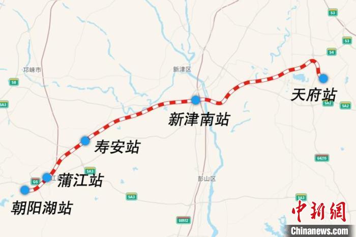 成都鐵路樞紐天府至朝陽(yáng)湖段線路圖?！?guó)鐵集團(tuán)供圖