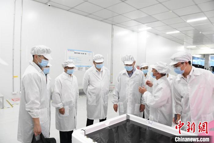 圖為蔡達峰一行在惠科電子(北海)科技產業(yè)園調研。　林浩 攝
