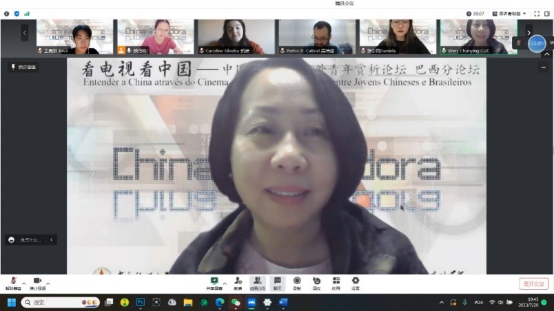 中國傳媒大學(xué)外國語言文化學(xué)院院長文春英教授。 論壇截圖