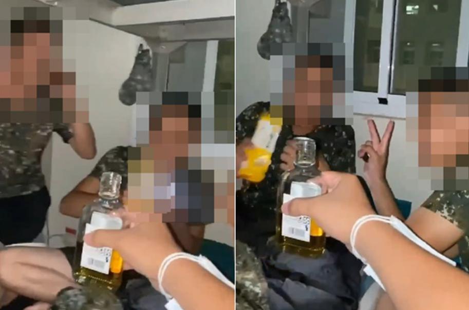 臺(tái)軍在宿舍開“飲酒趴”。圖片來源：臺(tái)灣“中時(shí)新聞網(wǎng)”。