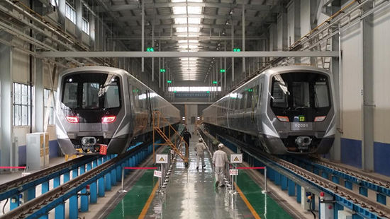 石家莊地鐵二號線列車。 中車齊車集團(tuán)石家莊公司供圖