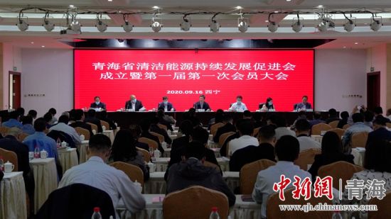 圖為青海省清潔能源持續(xù)發(fā)展促進會成立大會現(xiàn)場。王國棟攝