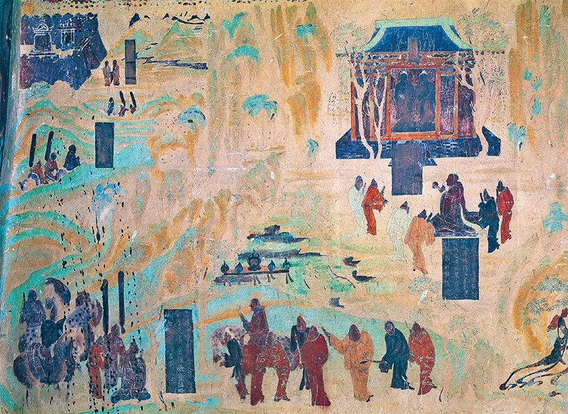 圖為莫高窟第323窟《張騫出使西域圖》。敦煌研究院供圖