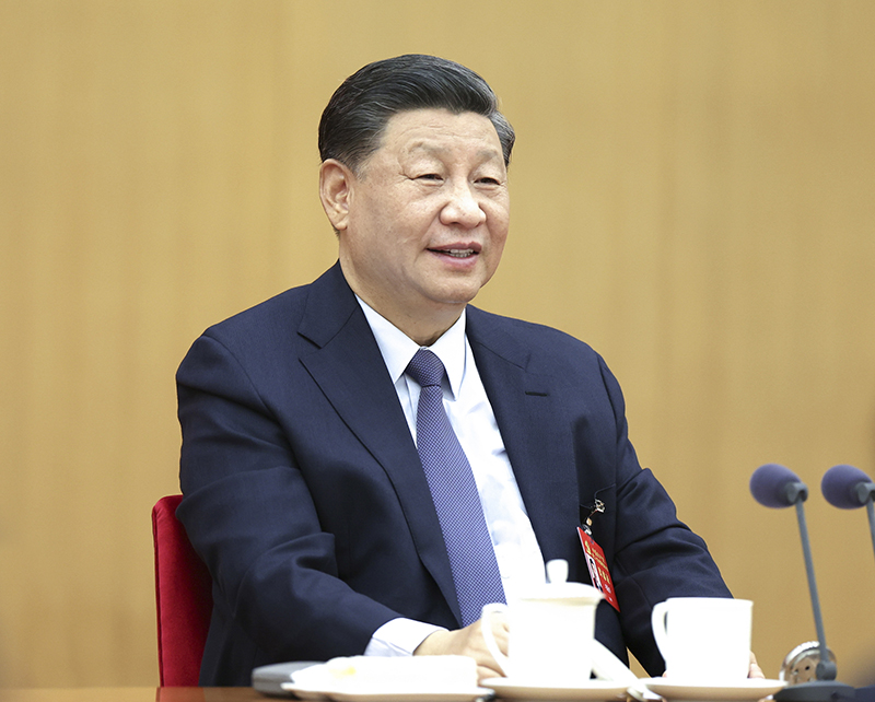 2022年10月17日，習(xí)近平同志參加黨的二十大廣西代表團討論。