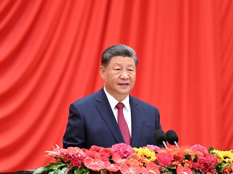 △2024年9月30日，慶祝中華人民共和國成立75周年招待會在北京人民大會堂隆重舉行。習(xí)近平總書記出席招待會并發(fā)表重要講話。