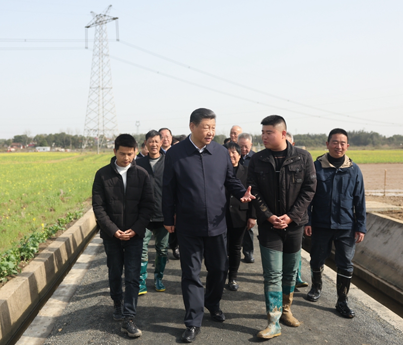 2024年3月19日，習(xí)近平總書記在湖南常德港中坪村考察。
