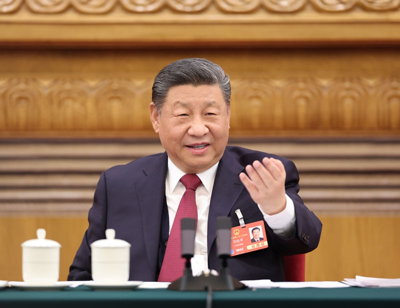 2025年3月5日下午，習(xí)近平總書記參加他所在的十四屆全國(guó)人大三次會(huì)議江蘇代表團(tuán)審議。
