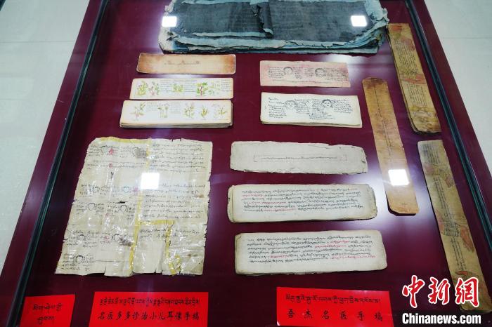 圖為藏醫(yī)古集文獻和藏醫(yī)臨床原始手稿。　馬銘言 攝