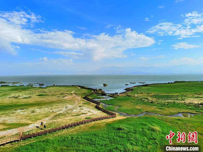 圖為航拍都蘭湖國(guó)家濕地公園?！∑钤鲚?攝