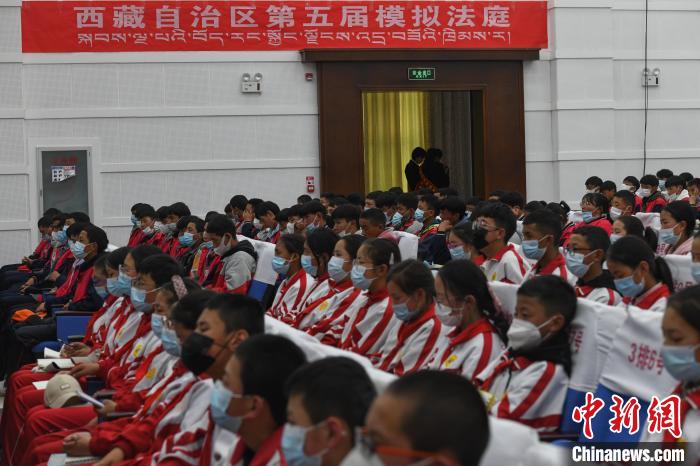 圖為西藏自治區(qū)第五屆模擬法庭現(xiàn)場。　貢嘎來松 攝
