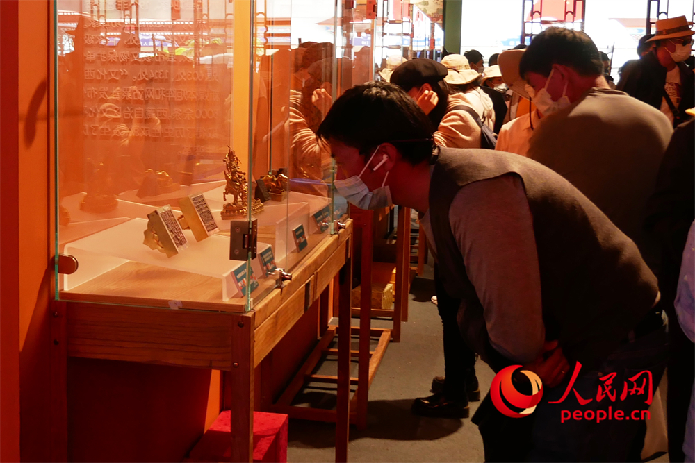 觀眾正在展區(qū)參觀。人民網(wǎng) 韋衍行攝